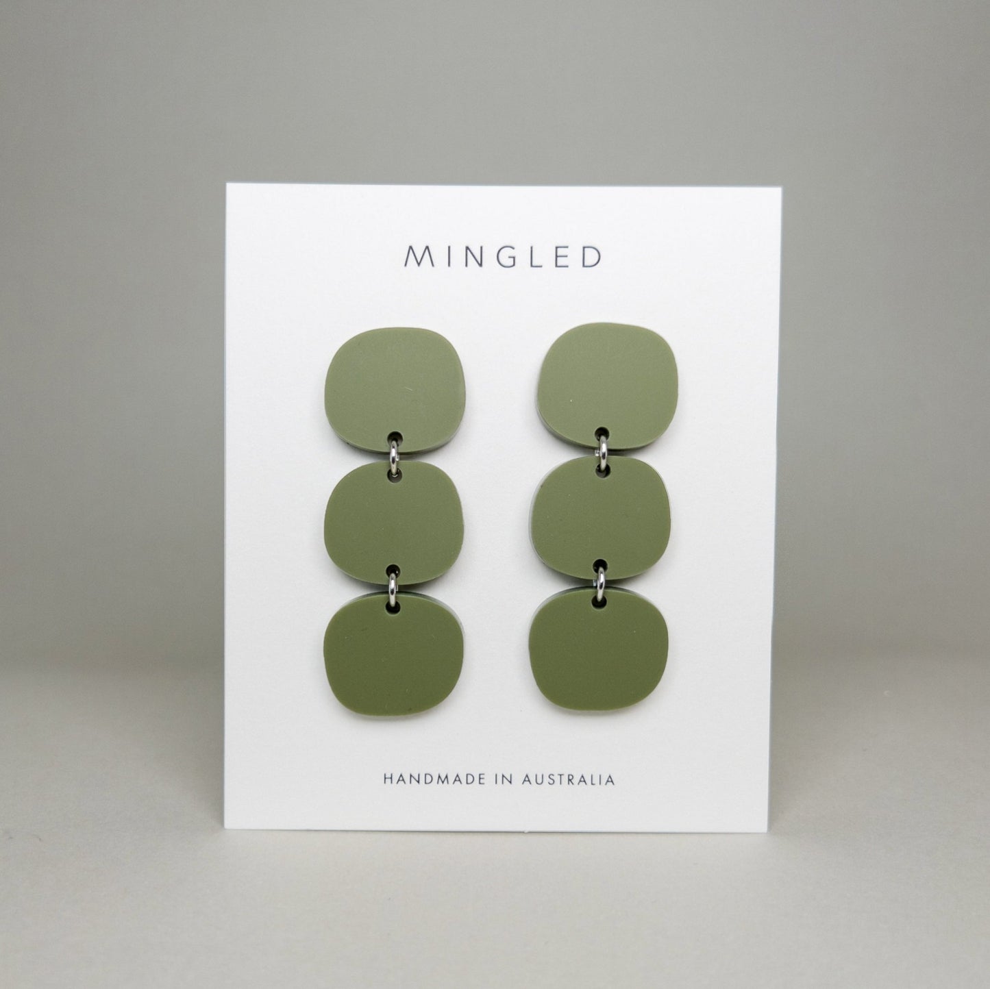 Triple Stack Dangles - Olive Green - Mingled