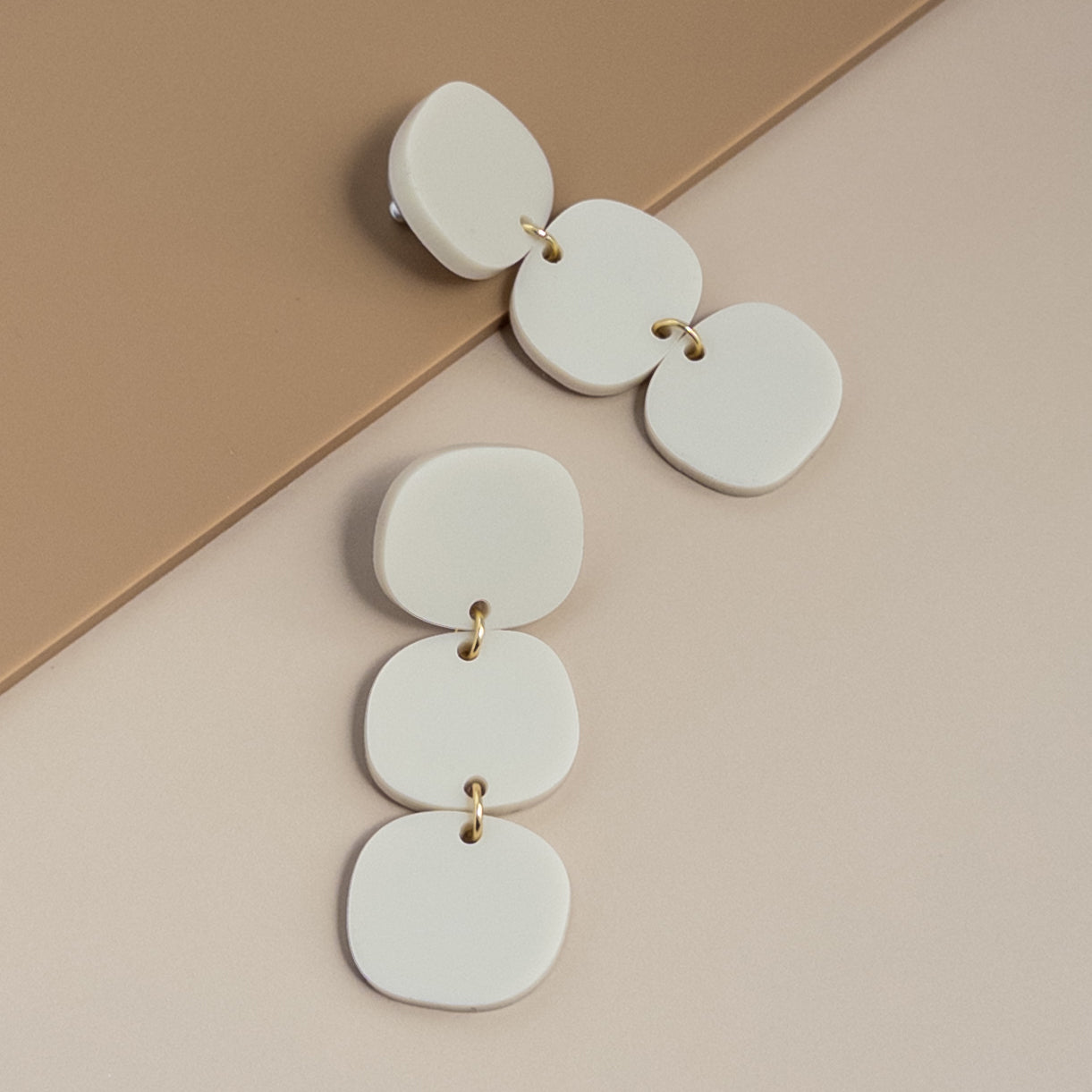Triple Stack Dangles - Ivory Beige