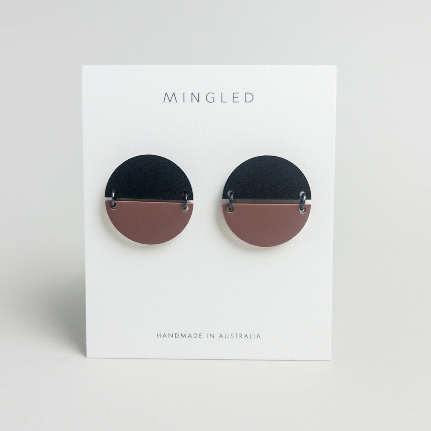 TWO PIECE Statement Earrings - Nutmeg and Black