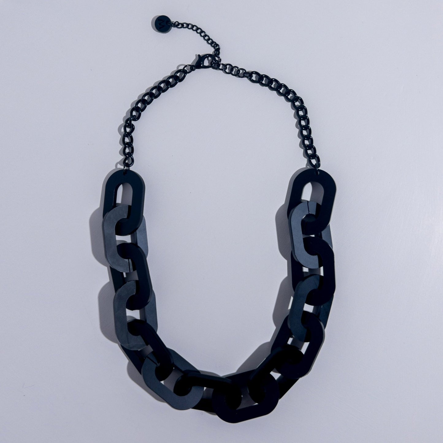 Chain Link Necklace - Matte Black - Mingled