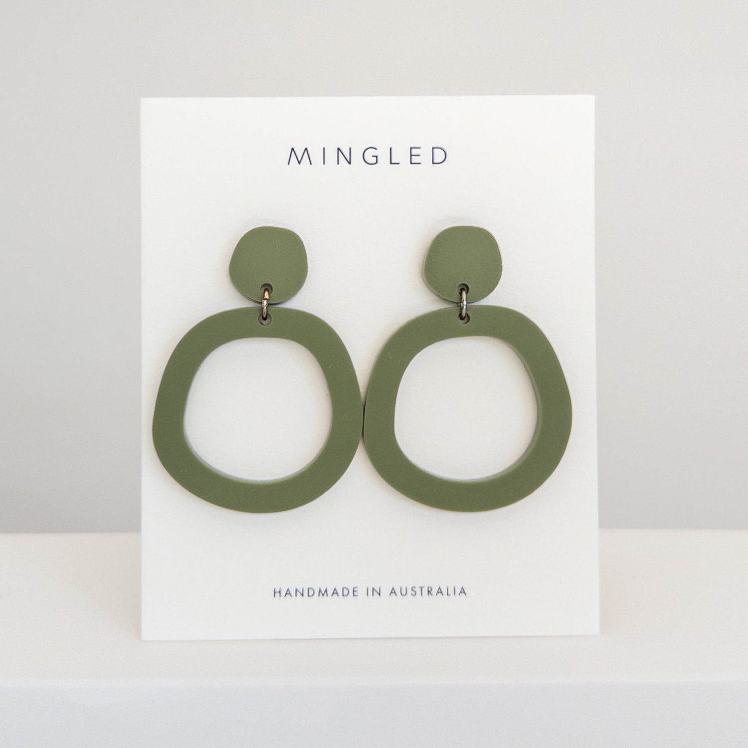 Olive Green Earrings for Women - Handmade in Australia