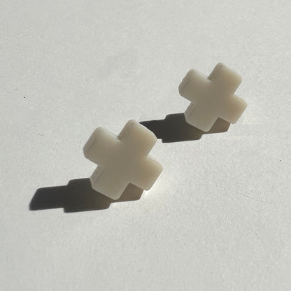Cross Stud - Matte Ivory Beige - Mingled