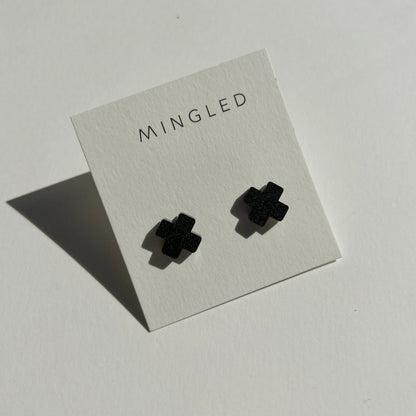 Cross Stud - Matte Black - Mingled