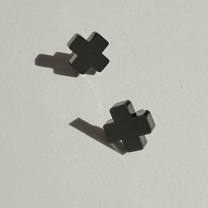 Cross Stud - Matte Black - Mingled