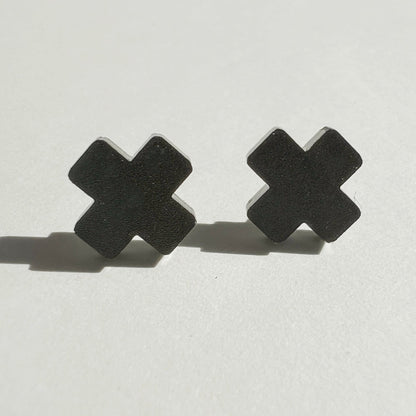 Cross Stud - Matte Black - Mingled