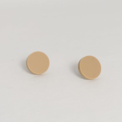 Set of 3 Studs - 15mm Round - Matte Ivory, Matte Latte, Matte Black - Mingled
