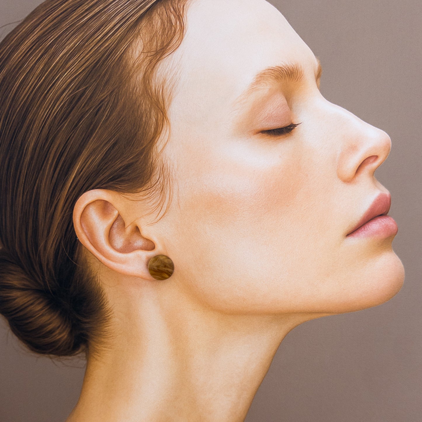 15mm Round Stud - Caramel