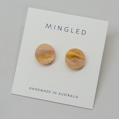 15mm Round Stud - Amber Haze - Mingled