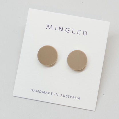 15mm Round Stud - Matte Latte - Mingled