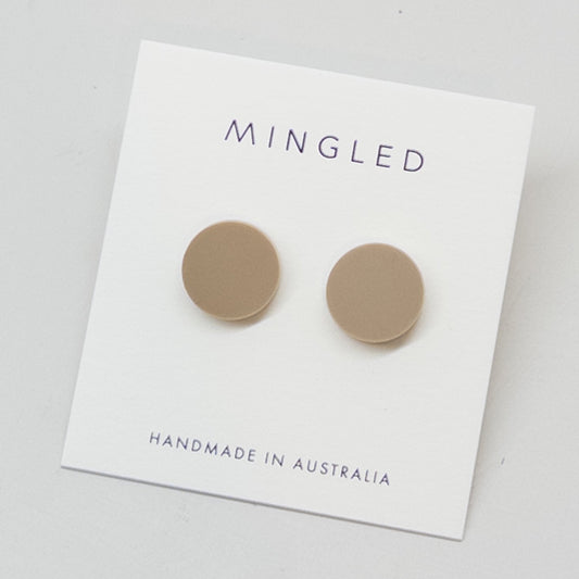 15mm Round Stud - Matte Latte