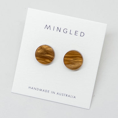 15mm Round Stud - Caramel - Mingled