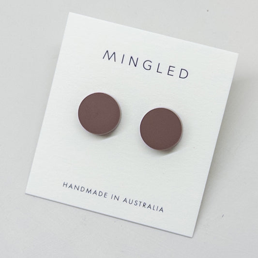 15mm Round Stud - Matte Nutmeg Brown