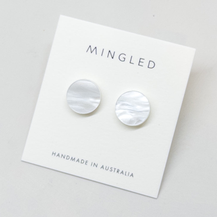 15mm Round Stud - Moonstone