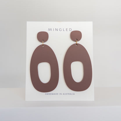 SOKO Large Statement Earrings - Matte Burgundy - Mingled