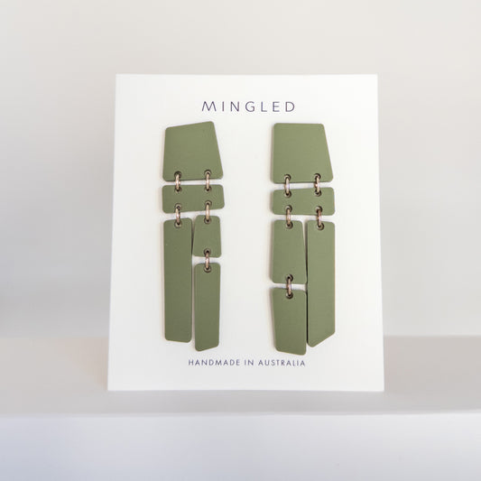 PILA Statement Earrings - Olive