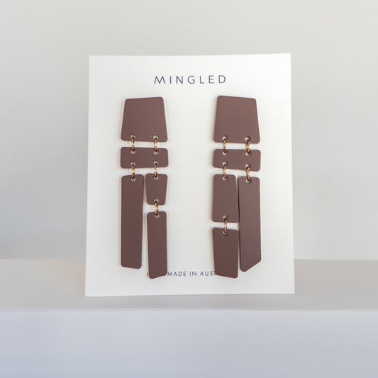 PILA Statement Earrings - Burgundy