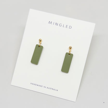 Oblong Dangle - Olive Green - Mingled