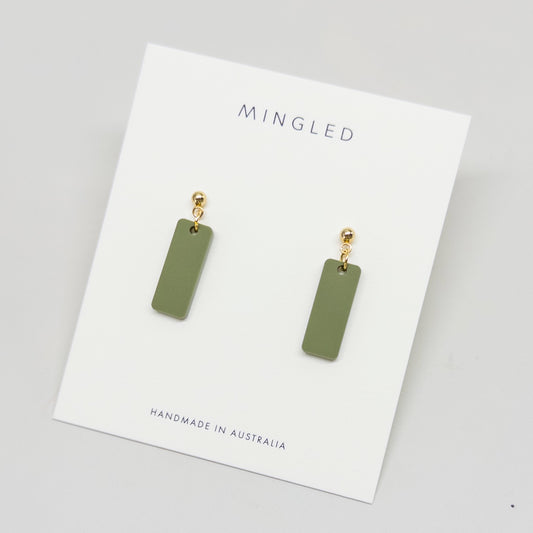 Oblong Dangle - Olive Green
