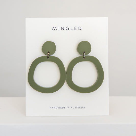 ALEXA Dangle Earrings - Olive Green
