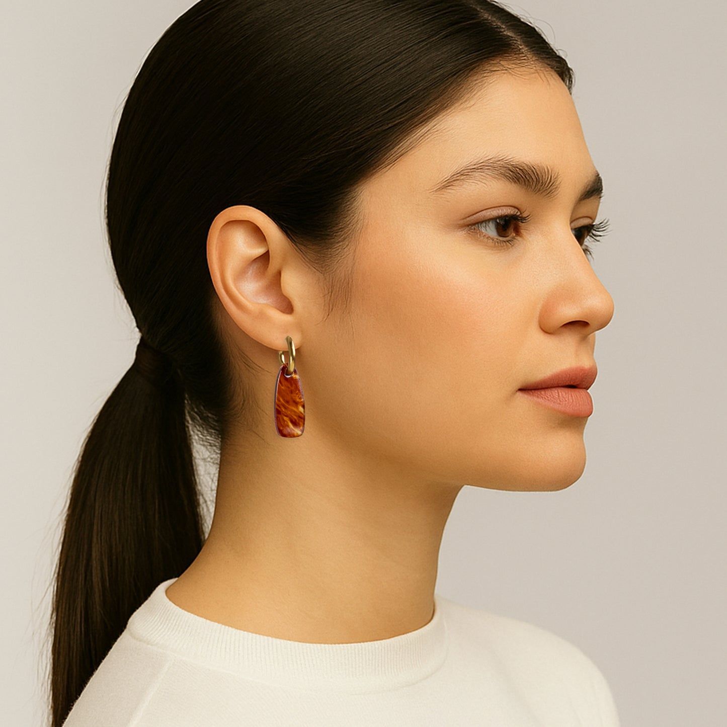 Arla Huggie Dangle Earrings