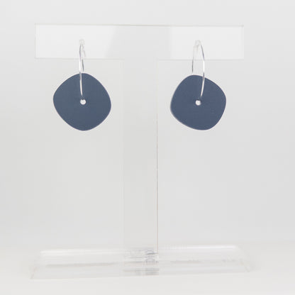 Aura Hoop Earrings - Matte Navy Blue - Mingled
