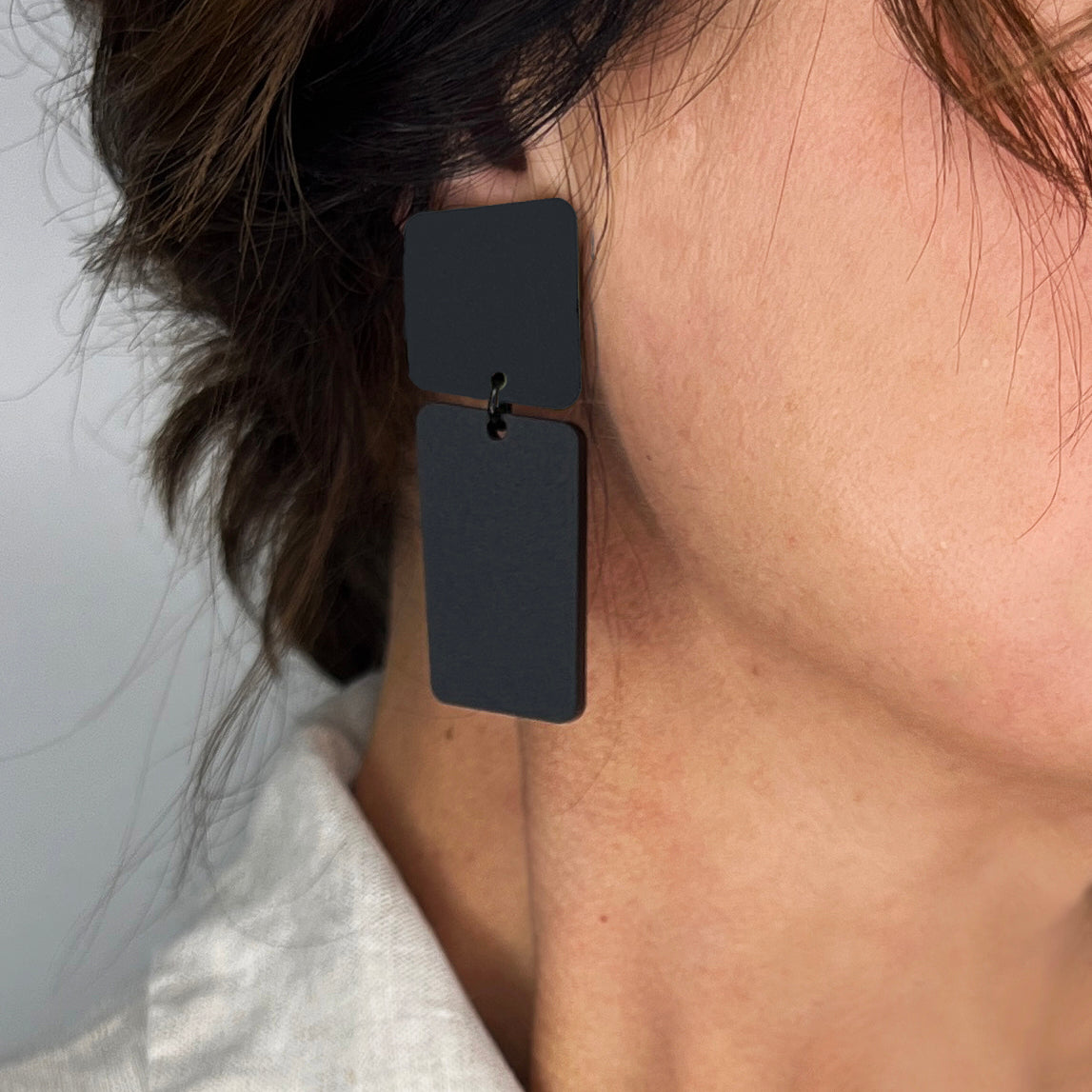 BAUHAUS Statement Earrings - Matte Black