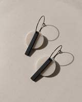 Black Bar Hoop - Ivory Beige