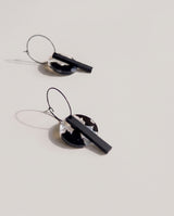 Black Bar Hoop - Black and White Pearl