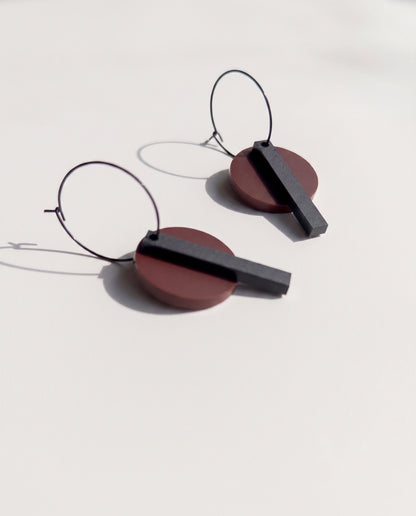 Black Bar Hoop - Merlot and Black