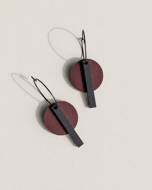 Black Bar Hoop - Merlot and Black