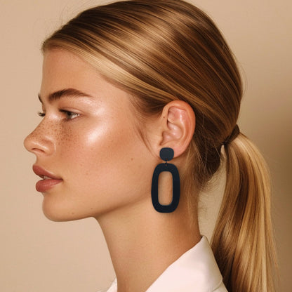 RILEY Dangle Earrings - Matte Black - Mingled