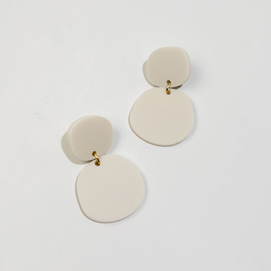 Boulder Statement Dangles - Ivory Beige