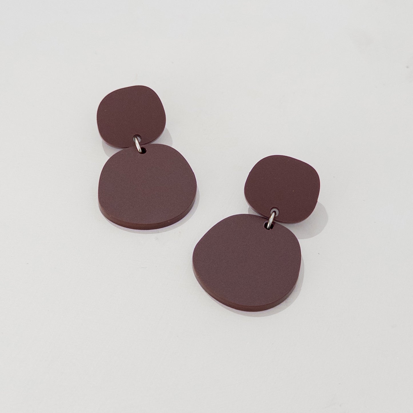 Boulder Statement Dangle Earrings - Chocolate Brown - Mingled