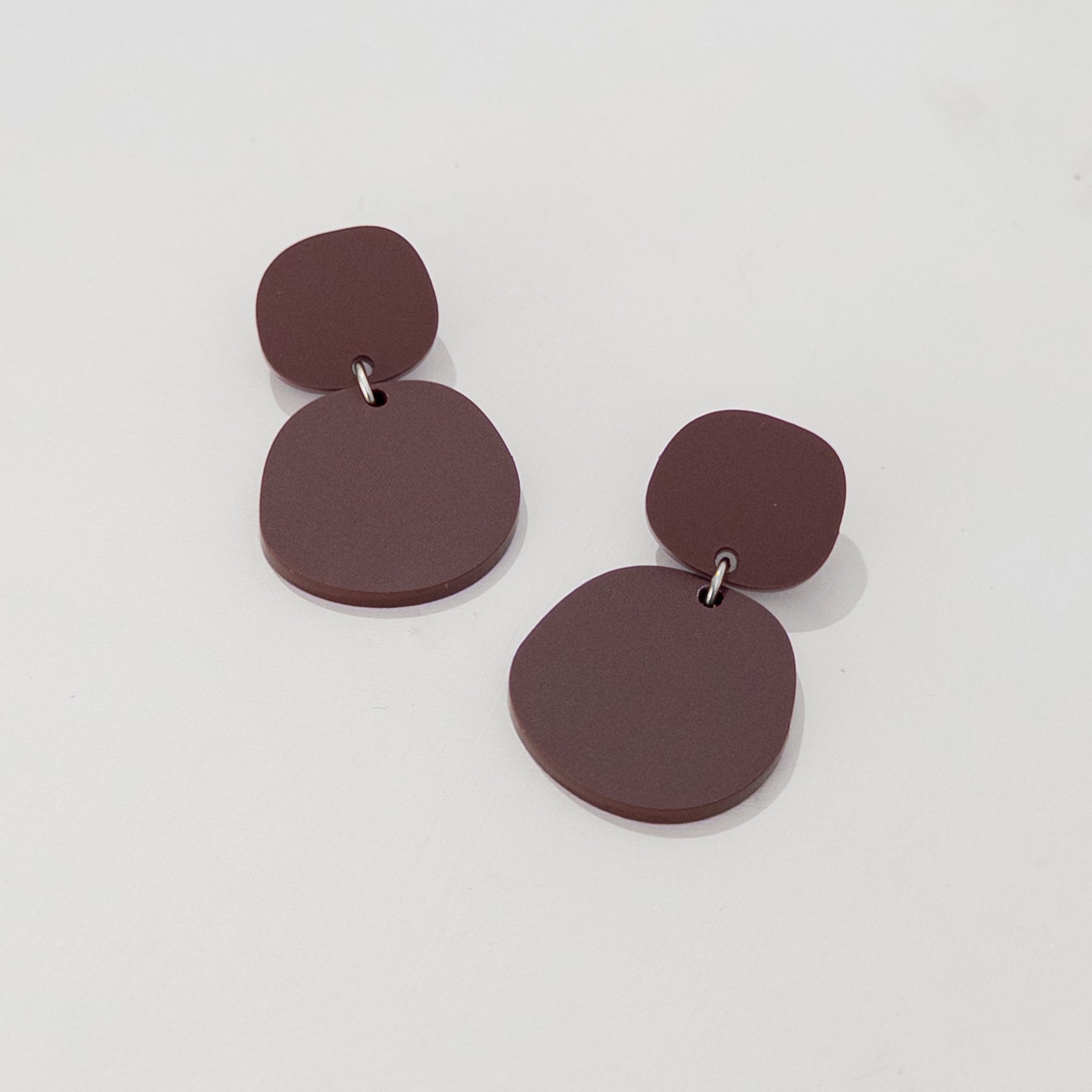 Boulder Statement Dangle Earrings - Chocolate Brown - Mingled