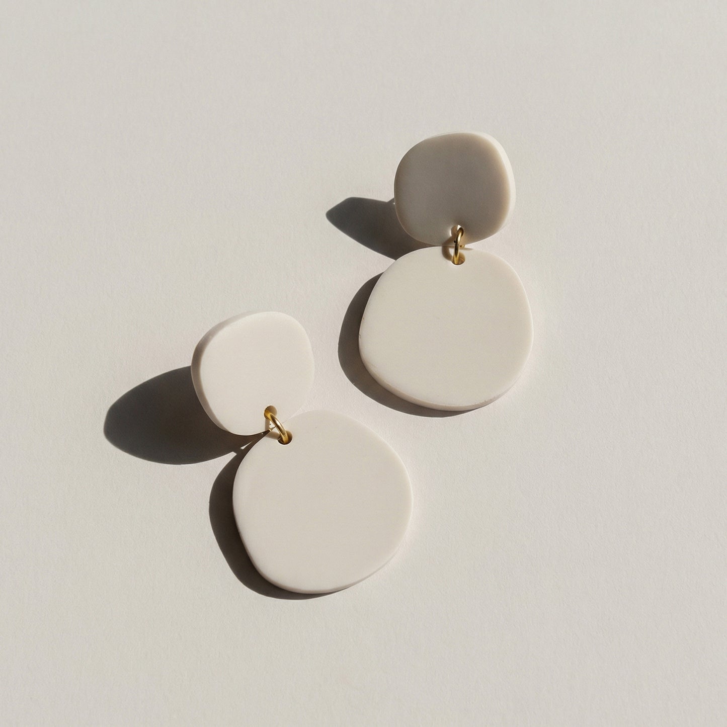 Boulder Statement Dangles - Matte Ivory Beige - Mingled
