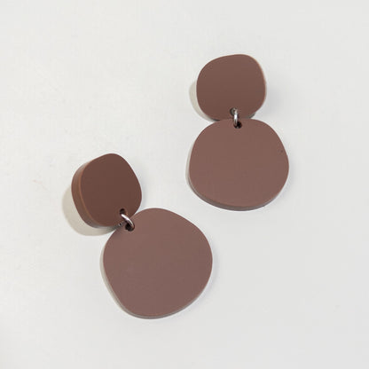 Boulder Statement Dangles - Matte Nutmeg Brown - Mingled