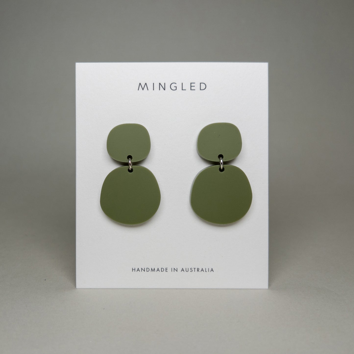 Boulder Statement Dangles - Olive Green