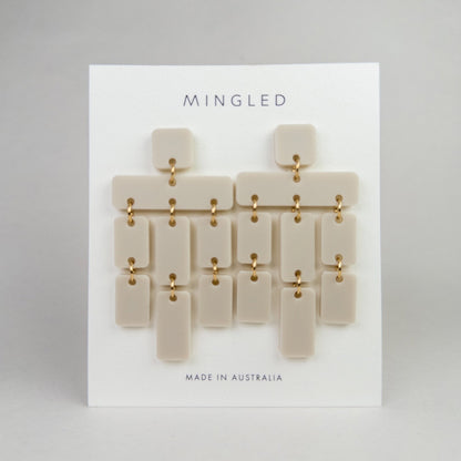 Chandelier Earrings - Ivory Beige - Mingled
