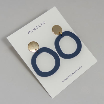 CHARLIE Denim Blue Dangle Earrings - Mingled