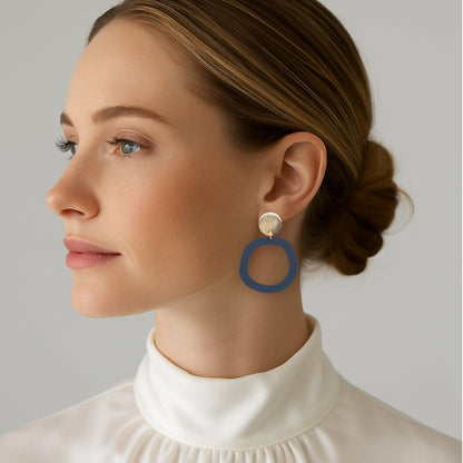 CHARLIE Denim Blue Dangle Earrings - Mingled