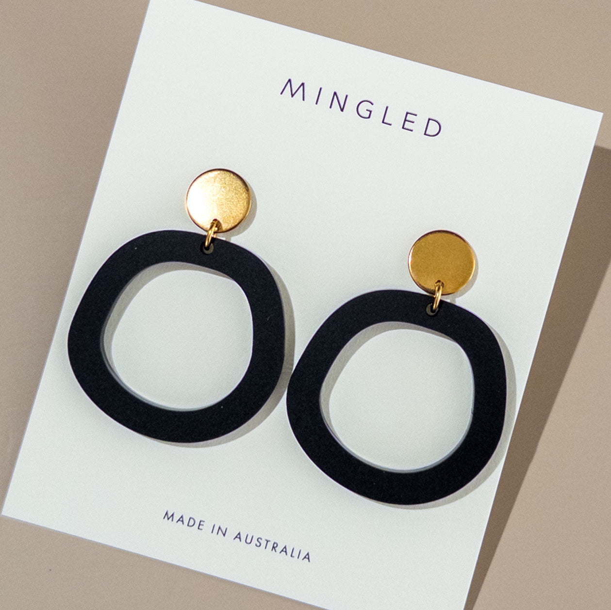 Charlie Dangle Earrings - Matte Black
