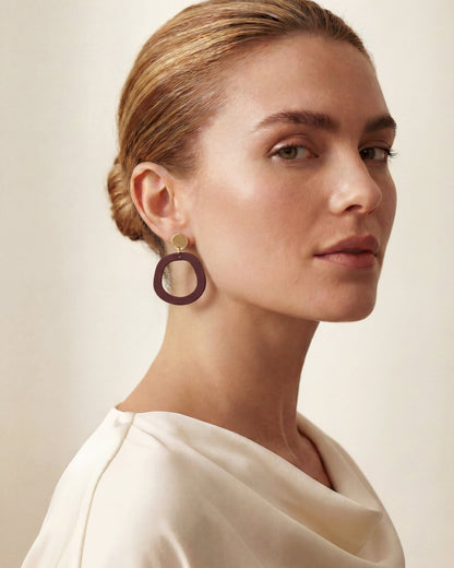 Charlie Dangle Earrings - Merlot - Mingled