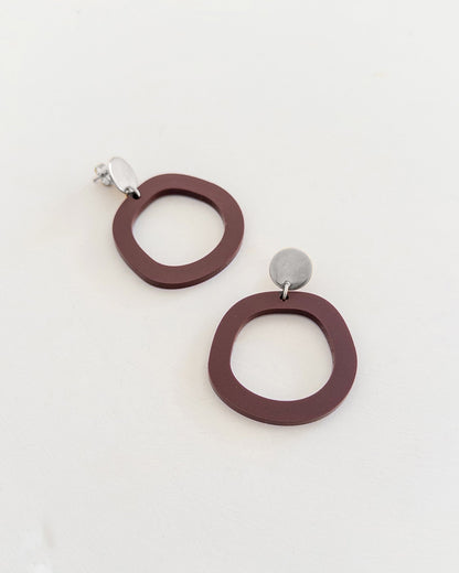 Charlie Dangle Earrings - Merlot - Mingled