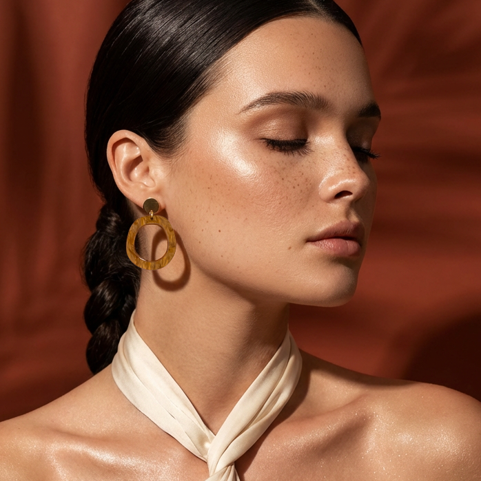 Charlie Dangle Earrings - Caramel