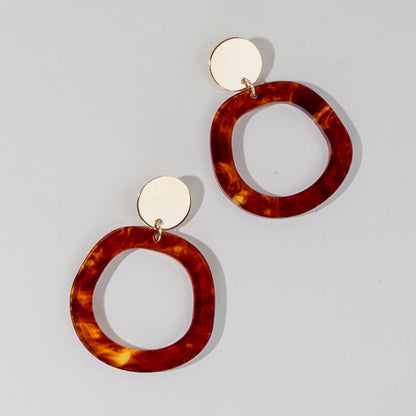 CHARLIE Dangle Earrings - Lava & Gold - Mingled