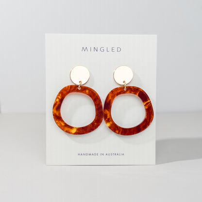 CHARLIE Dangle Earrings - Lava & Gold - Mingled