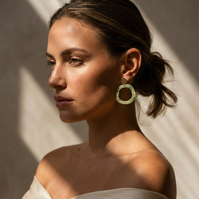 Charlie Dangle Earrings - Moss