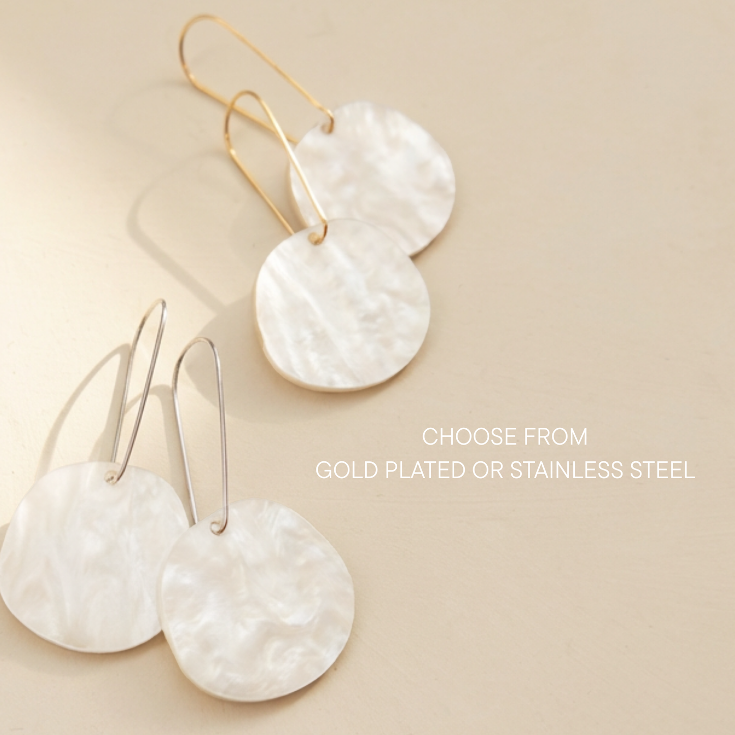 Organic Dangle Earrings - Moonstone