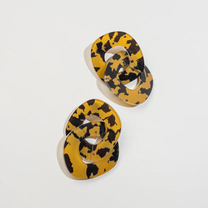Chunky Link Tortoise Shell Earrings - Mingled