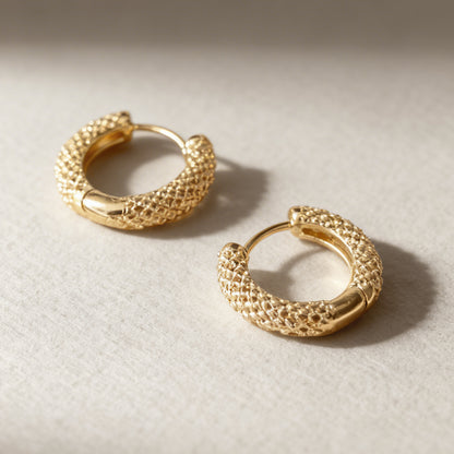 Clara Gold Huggie Hoop Earrings - Mingled